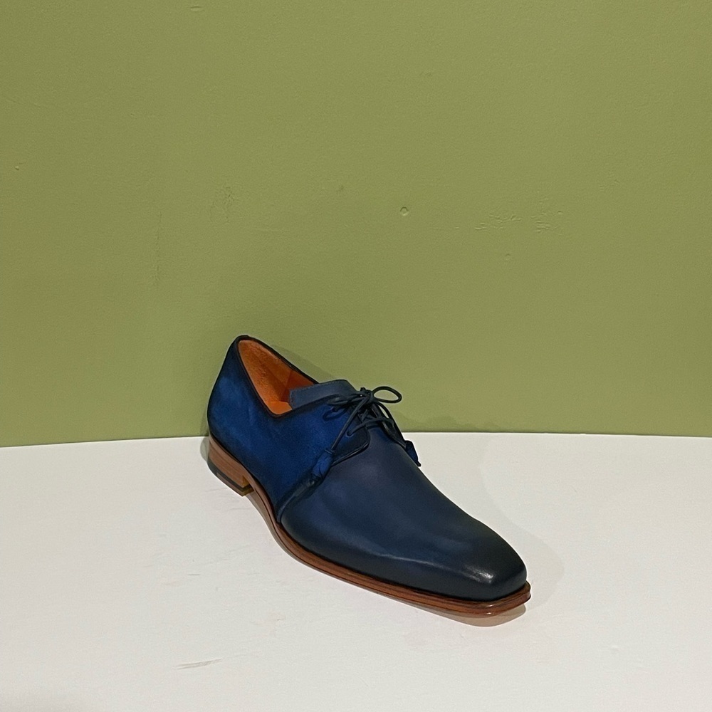 Mezlan shoes Oxford blue leather calf/suede - Picture 2 of 5